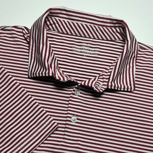 Vineyard Vines Performance Polo Shirt Men's Large Red White Striped golf‎ Shirt